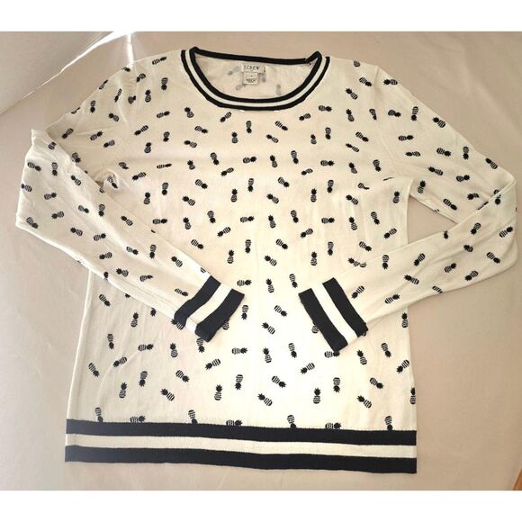 J. Crew Pineapple Sweater | Women’s Small EUC | Cotton Crew Pickleball Tennis - Picture 2 of 8